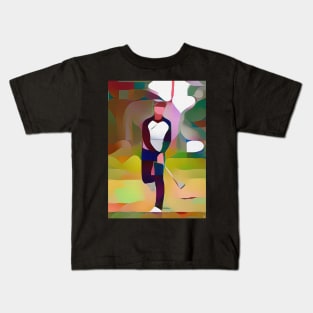 Golfer Abstract Painting Kids T-Shirt